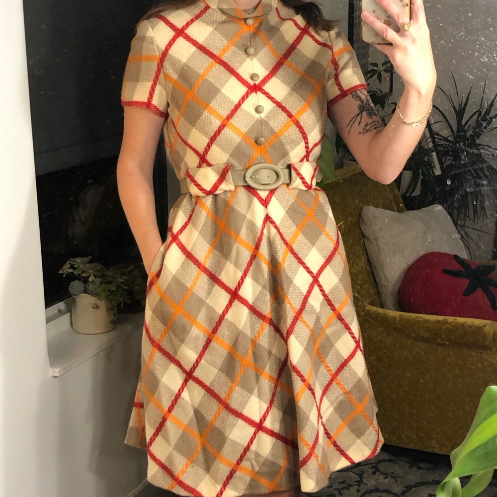 Vintage knit 1960s dress